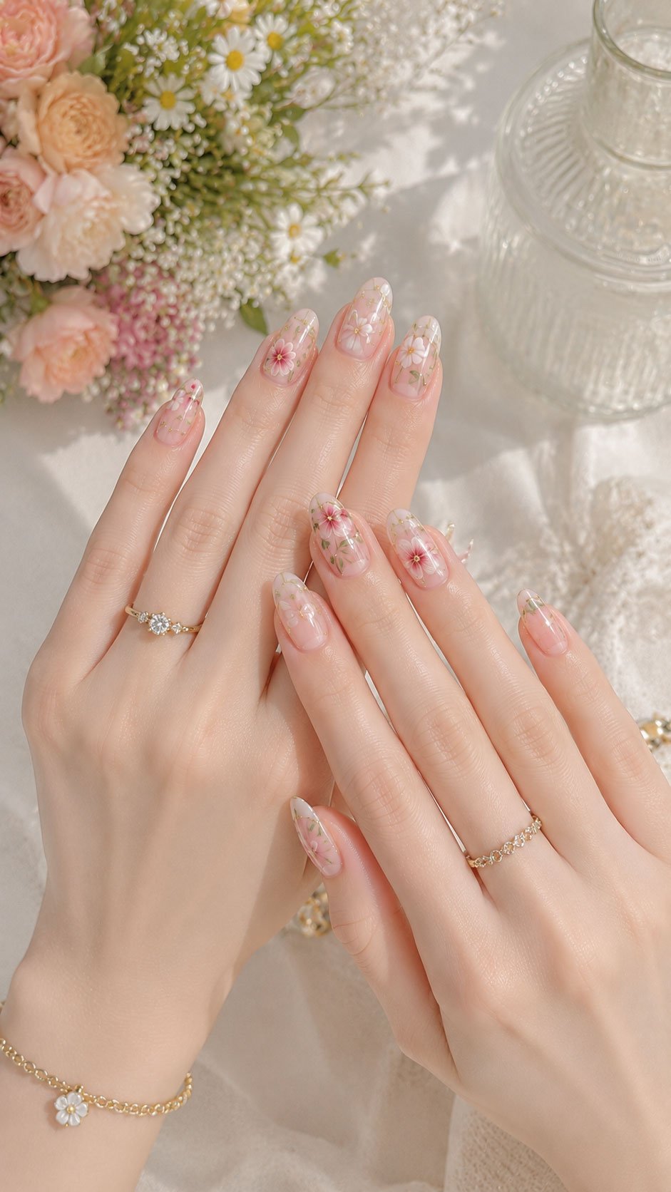 Romantic Botanical Bloom Nails
