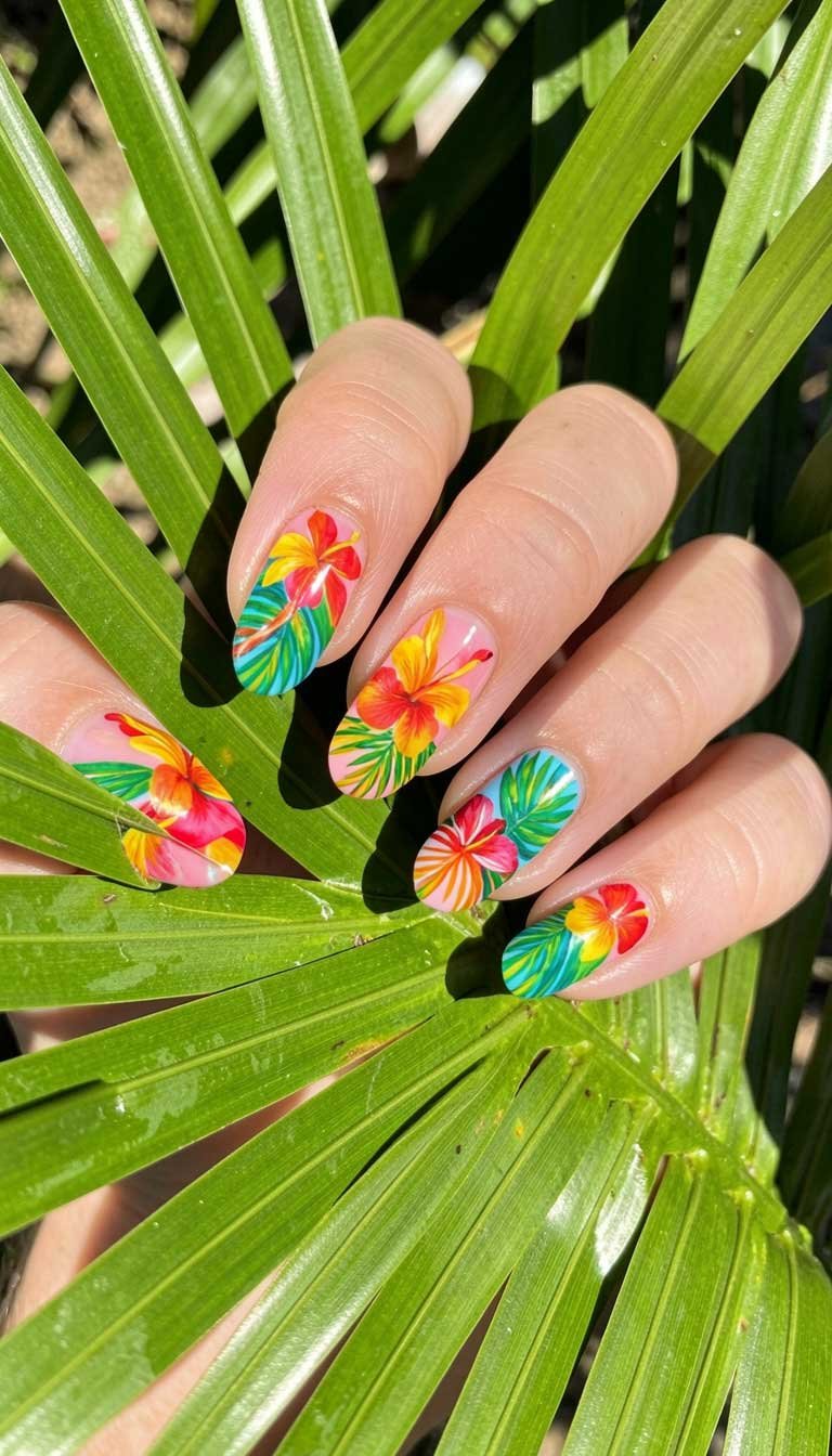 Floral Print Nails